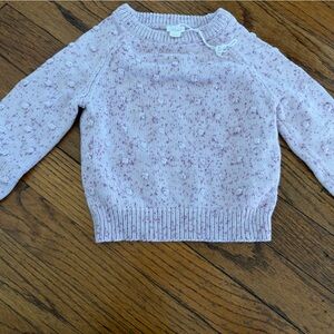 Jaimie Kay 2 year textured dot cotton knit sweater in pink and lavendar heather